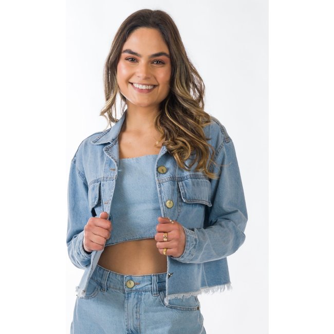 Jaqueta Aero Jeans Cropped Jeans Claro