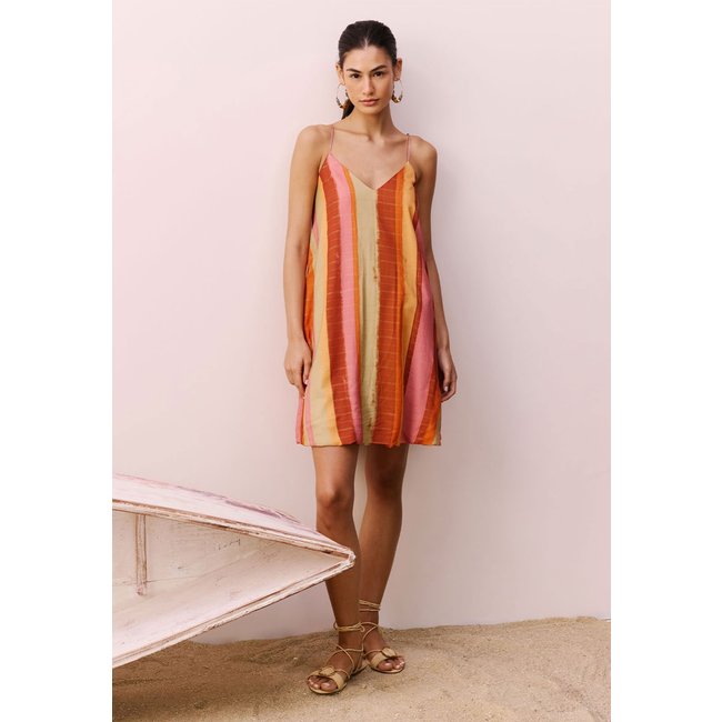 Vestido CaCay Curto Balonê Estampado Rosa