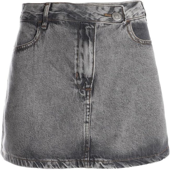 Short Saia Jeans Marmorizada Autentique Feminina CINZA