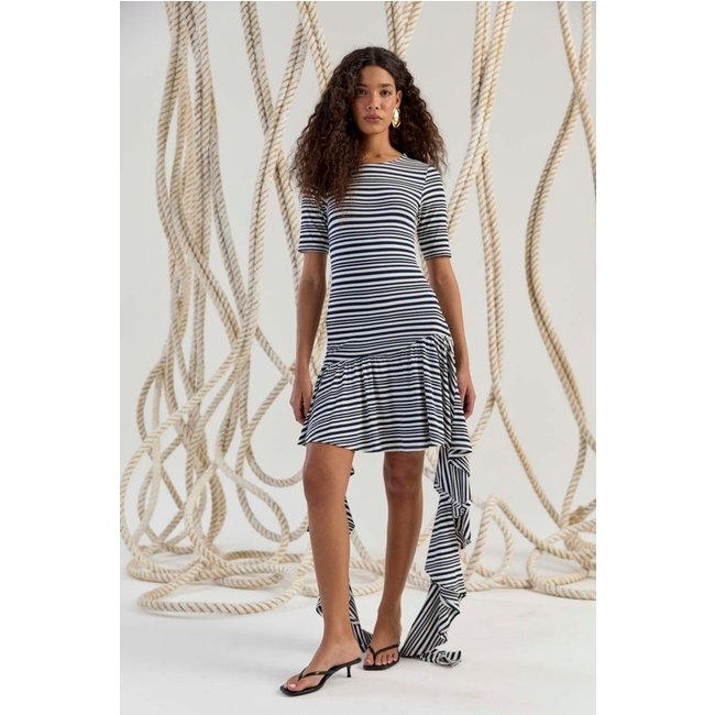 Vestido Mulet Listras Carlota Costa Azul