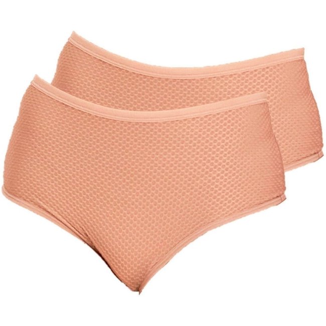 Kit com 2 Calcinhas Alta Dilady 203203 Plus Size Bege