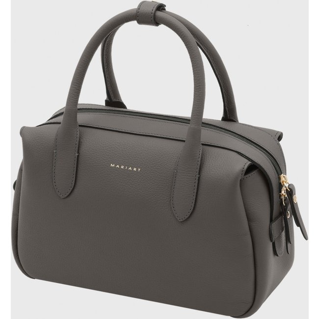 Bolsa Bowling Couro Mariart Jambuzinha Cinza