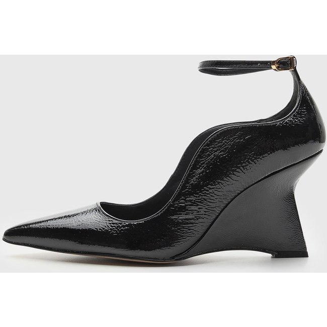 Scarpin Feminino Luiza Barcelos Salto Geométrico Verniz Preto