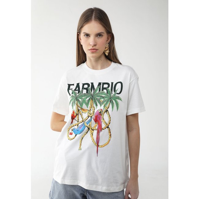 Camiseta Feminina FARM Estampa Tropical Branca