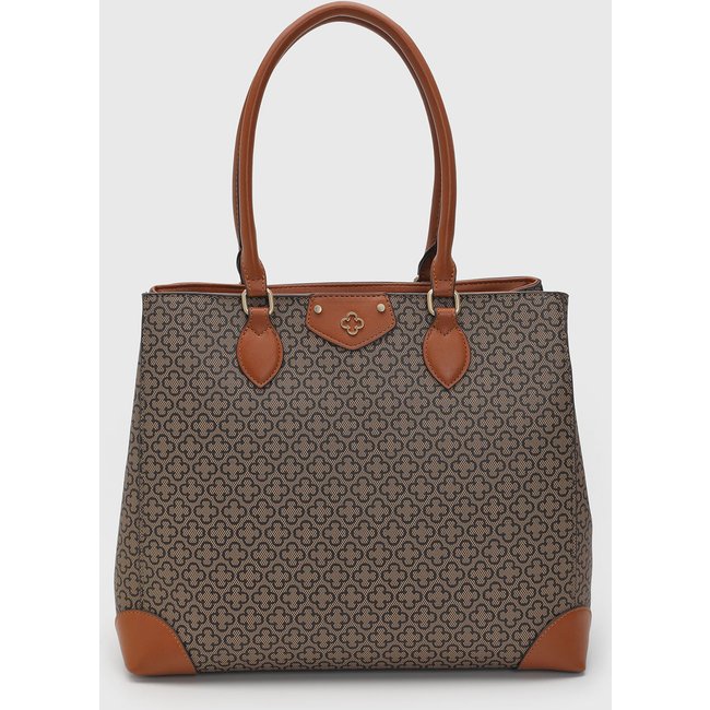 Bolsa Grande Capodarte Monograma Caramelo
