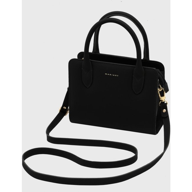 Bolsa Transversal de Couro Mariart Mangaba Preta
