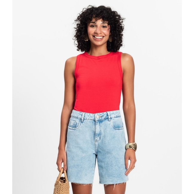 Regata Básica Feminina em Cotton Leve Rovitex Vermelho