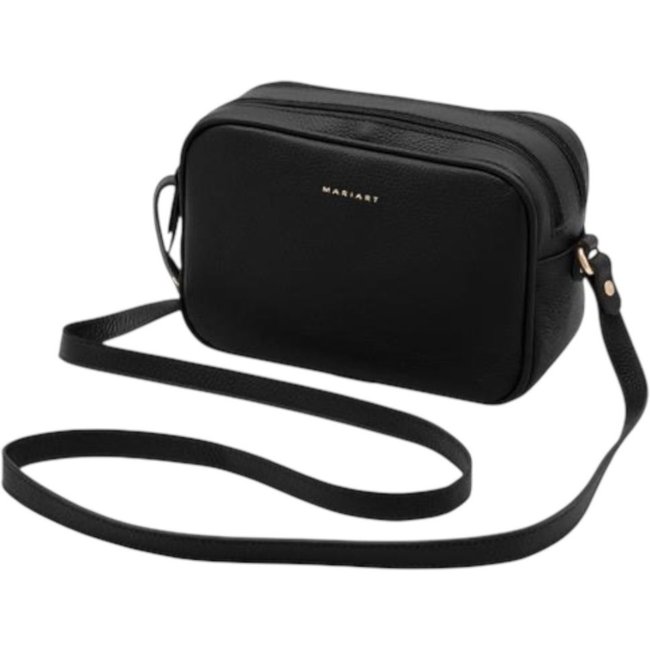 Bolsa Feminina Transversal Couro Mariart Cajuína Preto