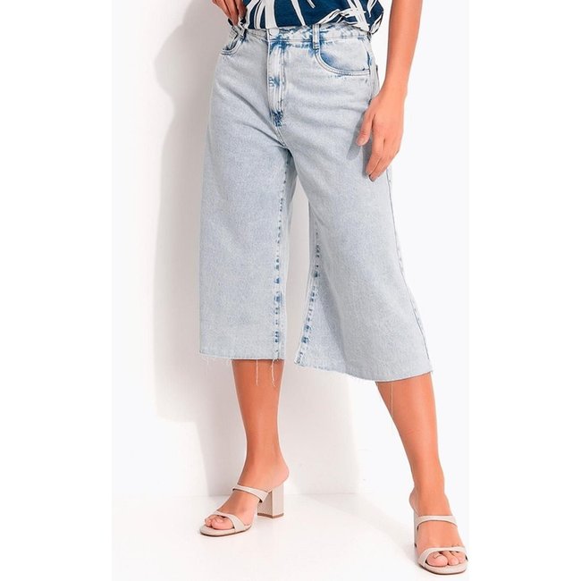 Jorts Em Tecido Sarja Jeans Claro Quintess