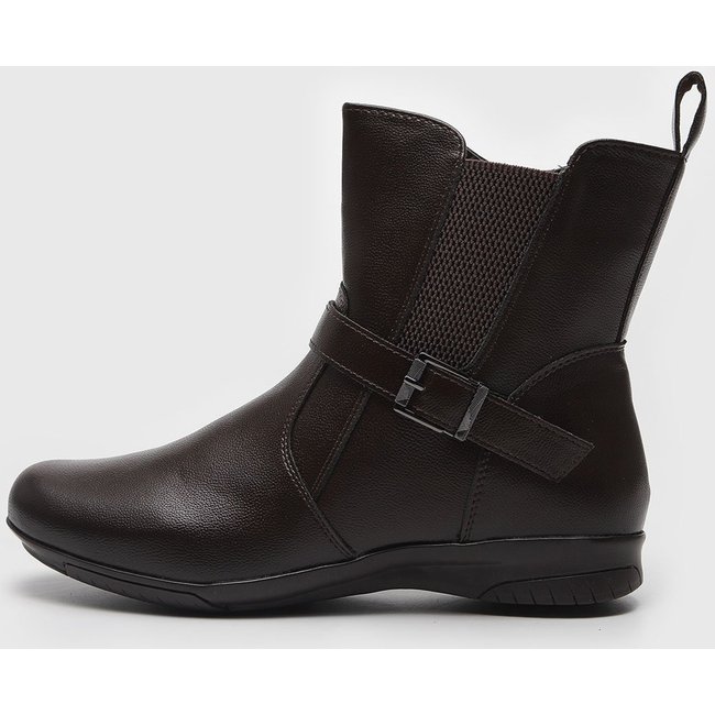Bota Anabela Mooncity Fivela Café