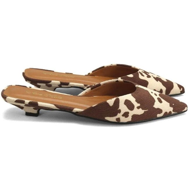 Mule animal print vaquinha com micro saltinho Incolor