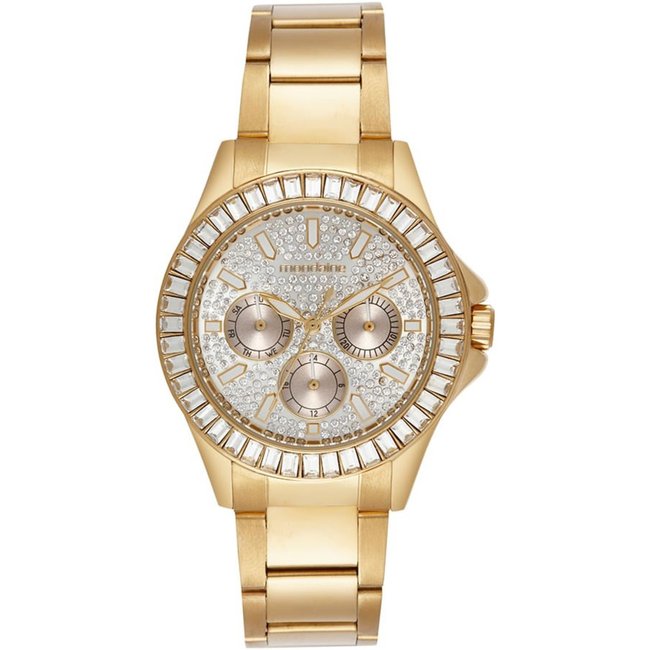 Relógio Feminino Multifunção Cristais Dourado Mondaine