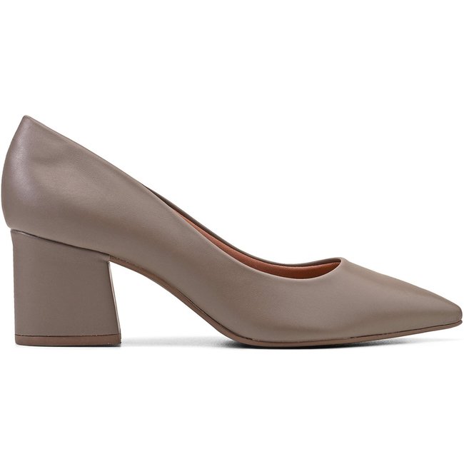 Scarpin Cinza Salto Bloco Grosso Salook