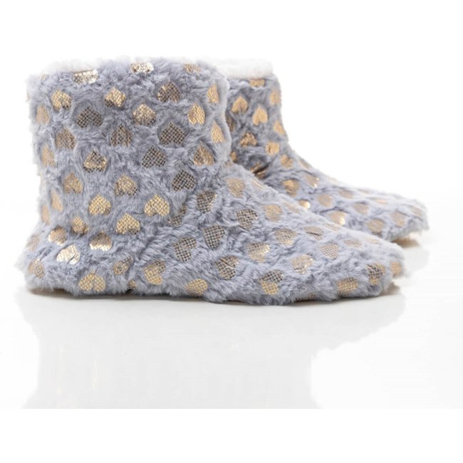 Infantil - Pantufa Botinha Feminina Ivana Coração Azul Claro