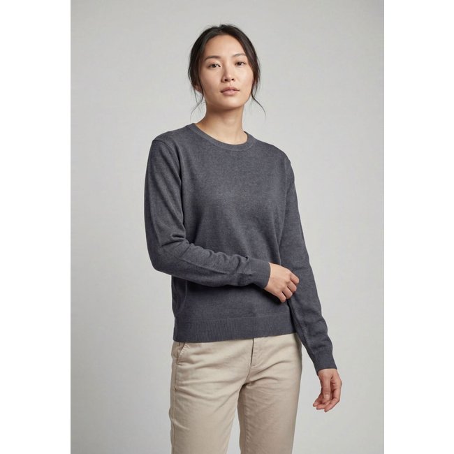Blusa Tricot Feminina Facinelli Gola Careca Cinza