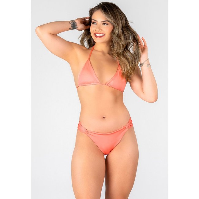 Biquíni Cortininha Summer Soul Empina Bumbum Coral