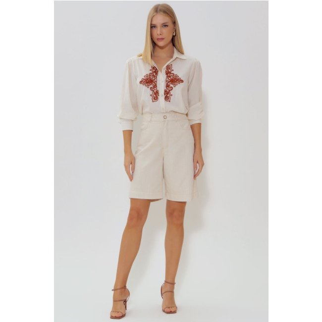 BERMUDA 27 LINHO CHIC OFF WHITE Gatabakana