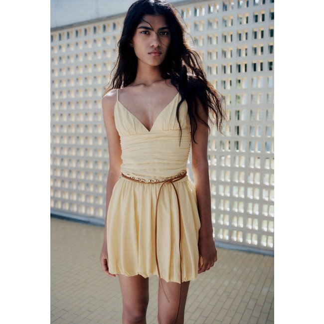 Vestido Mango Curto Rogel Amarelo