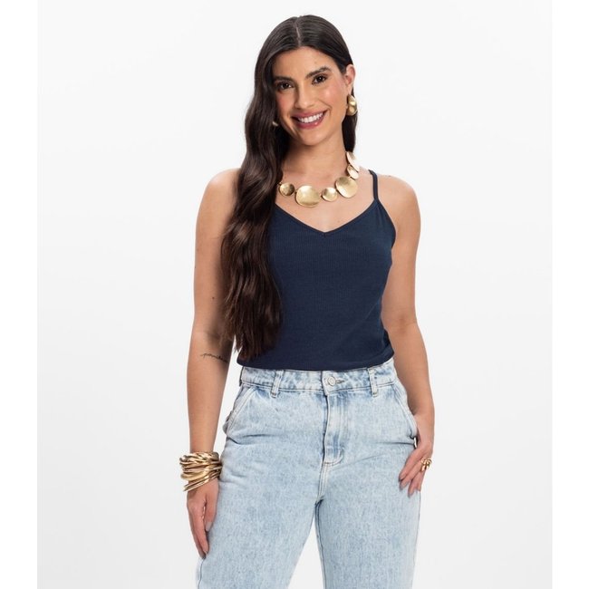 Blusa de Alça Infinita Cor Azul