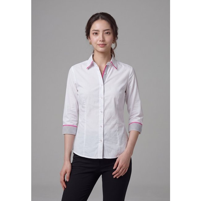 Camisa Intens Manga 3/4 Algodão Branco Mix