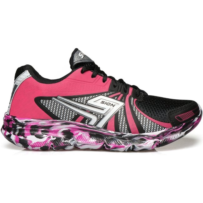 Tênis Esportivo Inspyri Sion Gel Sendai Preto Rosa – Super Leve, Confortável e Estiloso para Corrida e Academia