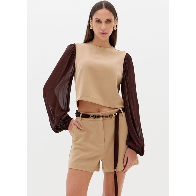 Blusa Com Manga Longa Chiffon Lança Perfume