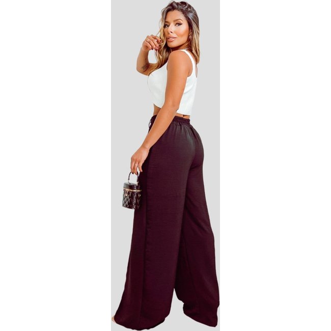 Calça NSTORE Pantalona Wide Leg Social Alfaiataria Solta Preto