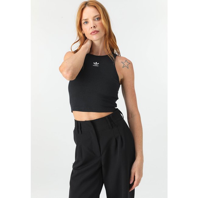 Regata Cropped adidas Originals Logo Preta