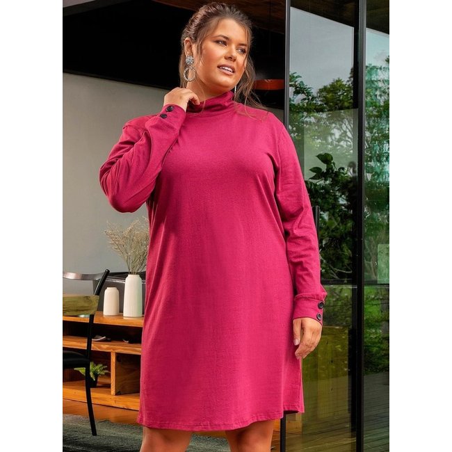 Vestido Em Malha De Algodão Vinho Marguerite