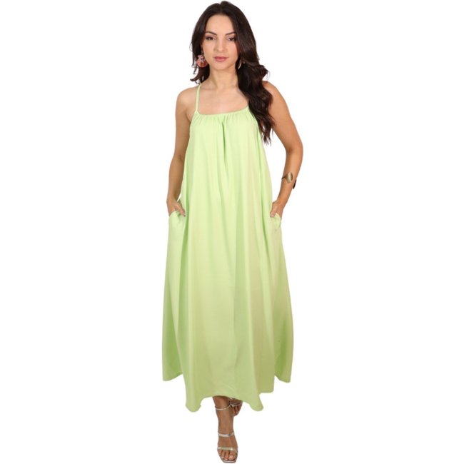 Vestido Midi Fluído - Verde Claro