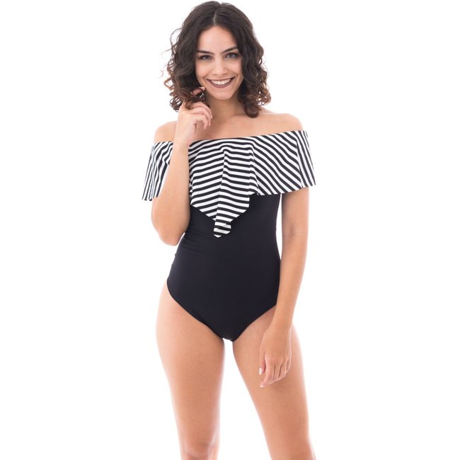 Body Moda Vício Ciganinha Preto e Listrado