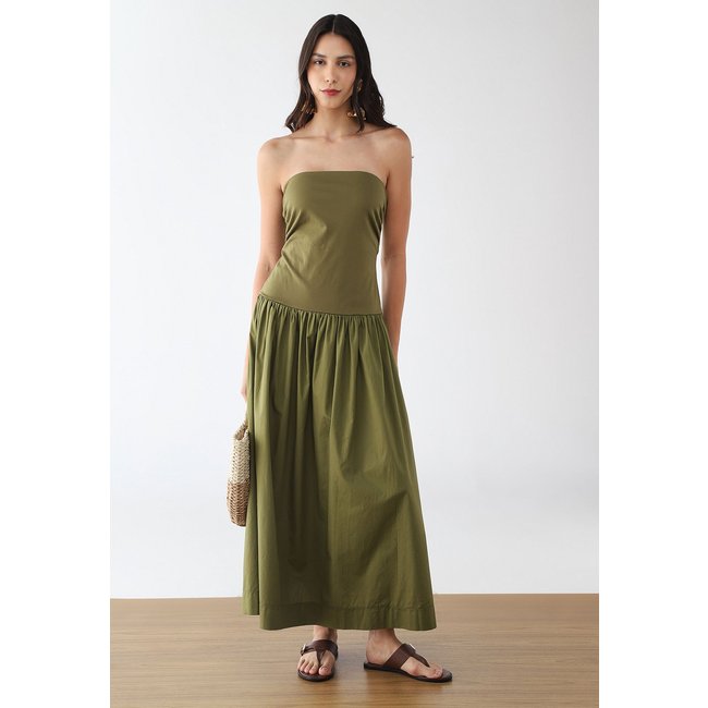 Vestido Longo Feminino FARM Tomara que Caia Verde