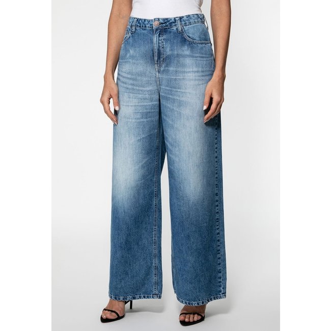 Calça Jeans Guess Wide Leg Azul Claro
