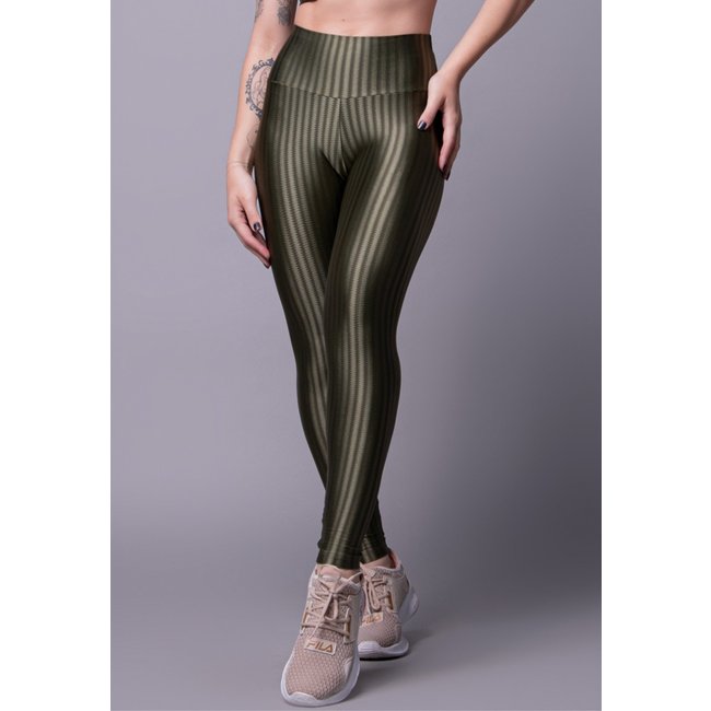 Calça Legging Feminina New Zig 3d Poliamida Verde
