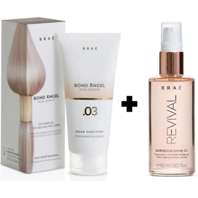 Kit Brae Bond Angel Plex Efect Passo 3 e Revival Gorgeous Shine Oil Capilar (2 produtos)