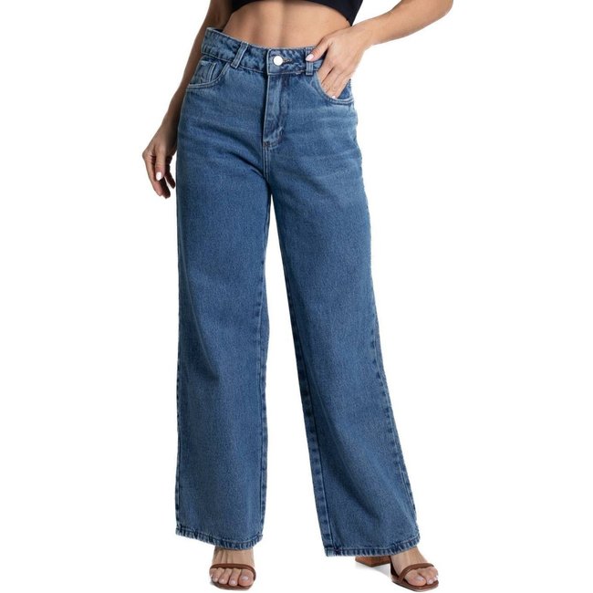 Calça Jeans Sawary Wide Leg Petit - 282028 - Azul - Sawary
