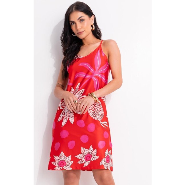 Vestido Em Malha Fria Quintess Natureza Vermelha