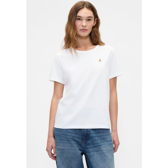 Camiseta Feminina GAP Logo Bordado Branca