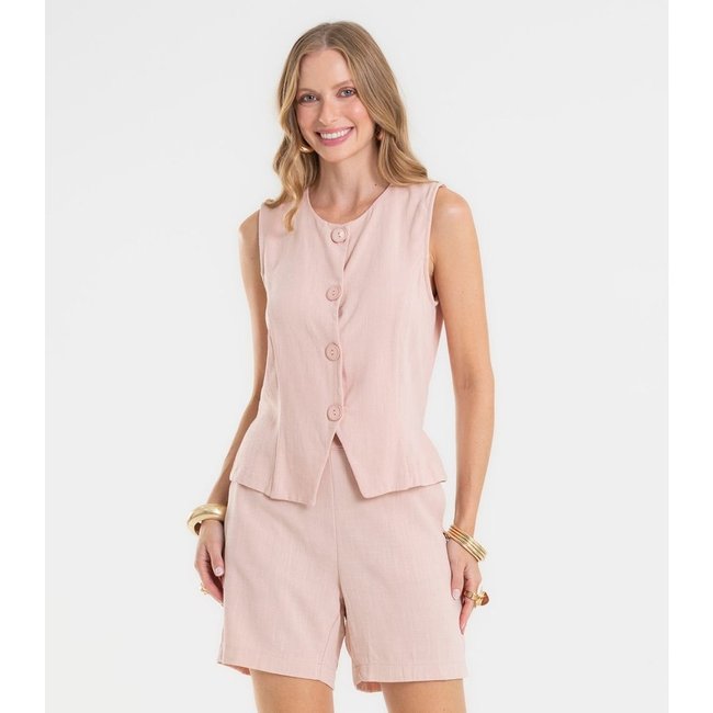 Shorts Feminino em Linho Dianna Rosa