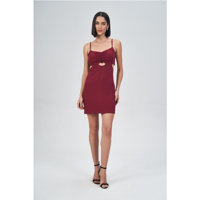 Vestido Curto Busto Drape Feminino Acostamento