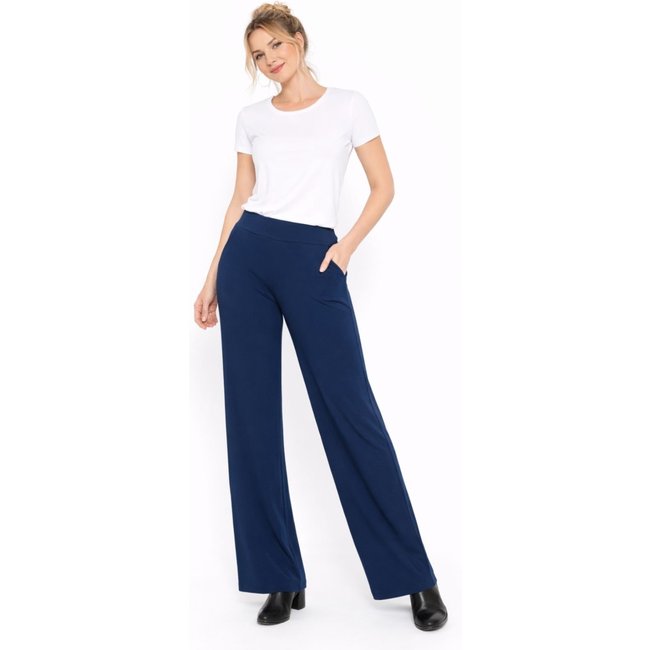 Calça Maria Paes Pantalona Marinho
