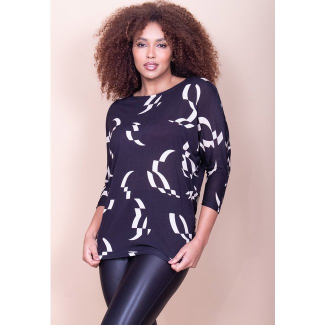 Blusa Morcego Cabanafree Ampla Manga 3/4 Estampa Maria