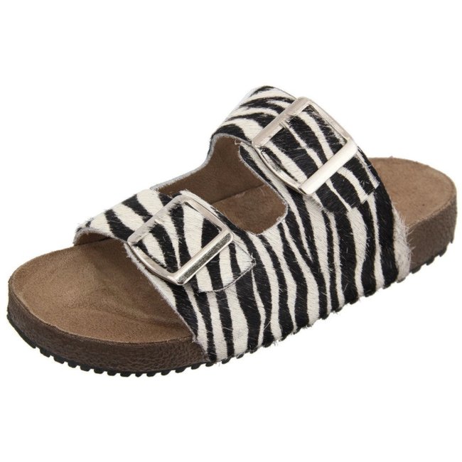 Infantil - Papete Sandália em Couro Acolchoada Maria Paula Zebra