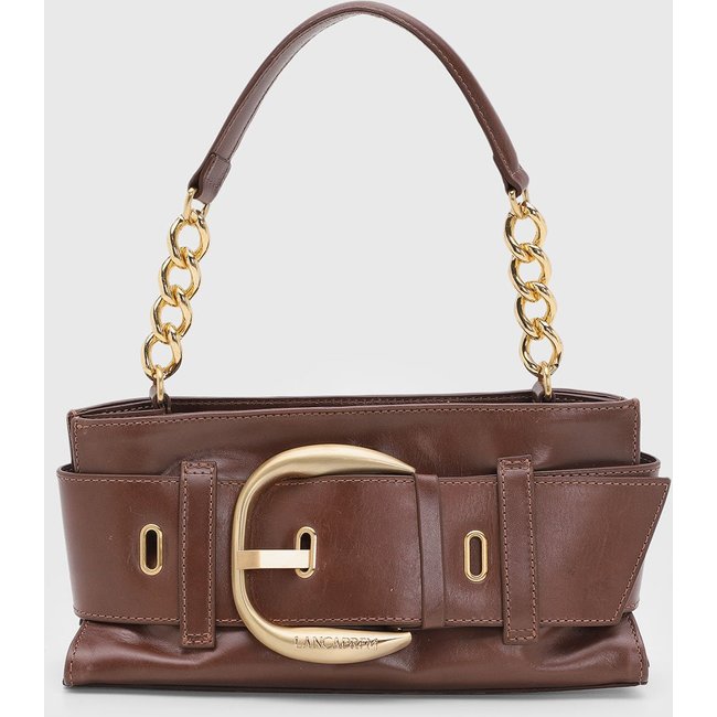 Bolsa Feminina Lança Perfume Fivela Dourada Marrom