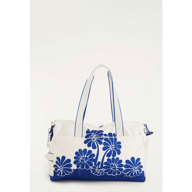 Bolsa Feminina FARM Viva Palermo Estampada Azul e Off-White