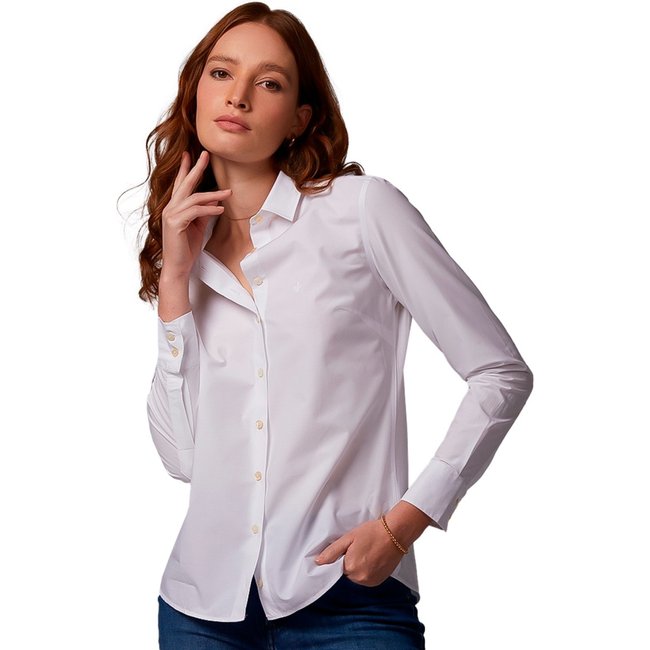 Camisa Dudalina Tricoline Regular OU24 Branco Feminino