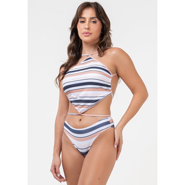 Biquini Mood Modas Várias Amarrações Cortininha Asa Delta Feminino Moda Praia 346 Azul