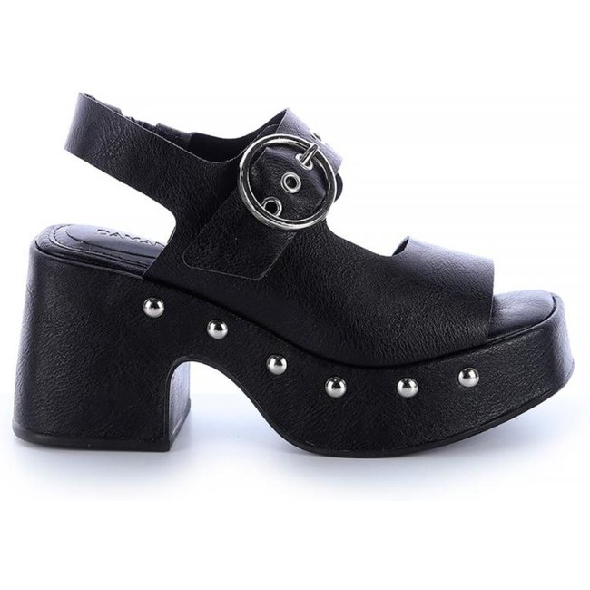 Sandália Plataforma Damannu Shoes Rocker Chic Preto