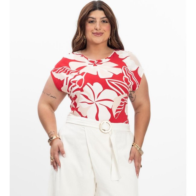 Blusa Manga Curta Feminina Secret Glam Vermelho