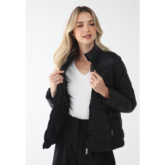 Jaqueta Puffer Facinelli Nylon Matelassê Preta